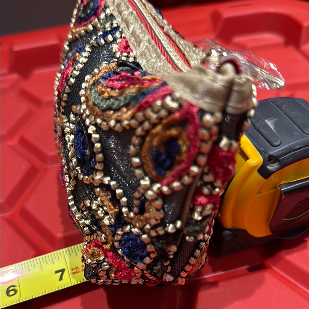 Embroidered Clutch with Multicolor Design - Picture 3 of 3